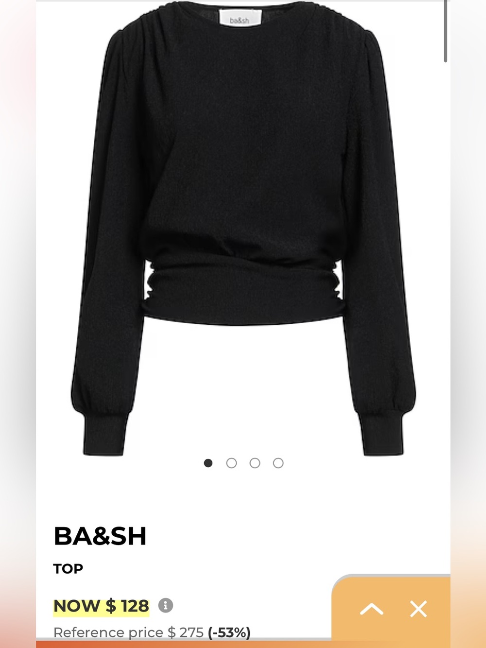 ba&sh Black long sleeve blouse